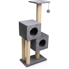 Комплекс для кошек Cat House Двойной домик 1.27 (сизаль серый)