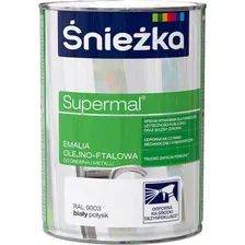 Эмаль масляно-фталевая "SNIEZKA" SUPERMAL белая (RAL 9003)GL,  0,8 л