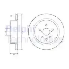 Тормозной диск DELPHI BG4962C вентилируемый , задняя ось