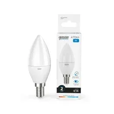Лампа Gauss Elementary Свеча 6W 470lm 6500K Е14 LED / 33136