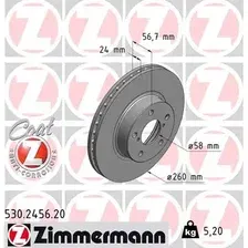 Тормозной диск ZIMMERMANN 530.2456.20 вентилируемый , передняя ось