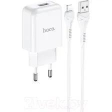 Зарядное устройство сетевое Hoco N2 + кабель AM-8pin Lightning / 6931474728838 (белый)