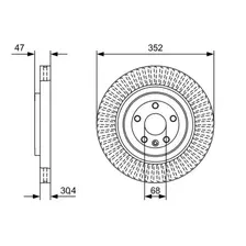 Тормозной диск BOSCH 0 986 479 W53 вентилируемый , передняя ось