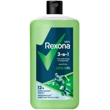 Rexona Гель для душа и умывания + шампунь 3 в 1 Дикий лайм 750 мл