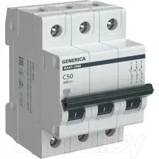 Выключатель автоматический Generica ВА 47-29М 3Р C 50А 4.5кА / MVA21-3-050-C-G