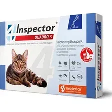 Капли от блох и клещей Inspector Quadro для кошек 1-4 кг