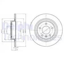 Тормозной диск DELPHI BG4279 полный , задняя ось