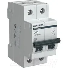 Выключатель автоматический Generica ВА 47-29М 2Р C 40А 4.5кА / MVA21-2-040-C-G