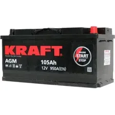 Аккумулятор автомобильный KRAFT AGM 105 А·ч (AGM-L6)