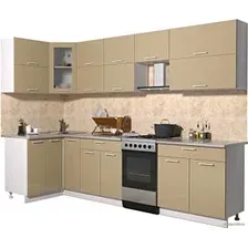 Готовая кухня Интерлиния Мила Gloss 50-12x29 (капучино глянец)