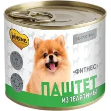 Консервированный корм для собак Мнямс Фитнес паштет из телятины 200 г