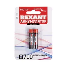 Аккумулятор ААА Ni-MH REXANT 1,2 V 600 mAh 2 штуки (30-1406)