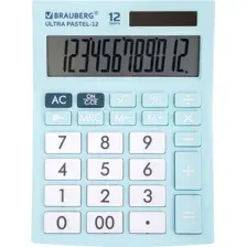 Калькулятор BRAUBERG Ultra Pastel-12-LB 250502 (голубой)