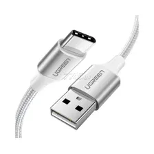 Кабель UGREEN US288-60132 USB-A 2.0 to Type C 3A в оплётке 1.5m White