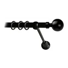 Карниз для штор Lm Decor Шар большой 059 1р гладкий 25мм (черный матовый, 3.2м)