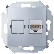 Розетка компьютерная Simon 1591598-033 (Алюминий)