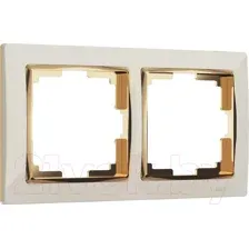 Рамка для выключателей и розеток Werkel W0021932 / a051651 (слоновая кость/золото)