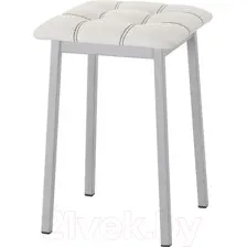 Табурет AMC Comfort 7К5.12 (кожзам белый/серебристый)