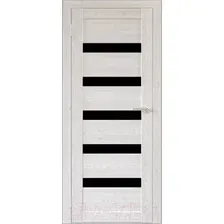 Межкомнатная дверь Юни Бона 12 (ч) 80x200 (лиственница сибиу/черное стекло)