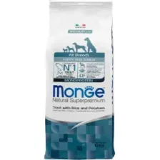 Корм сухой Monge Dog Speciality Line Monoprotein для щенков всех пород, из форели с рисом и картофелем 12 кг