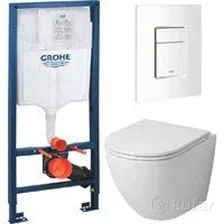 Унитаз подвесной Grossman GR-4455SQ + GROHE Rapid Sl 38772SH0 (с сиденьем, с кнопкой)