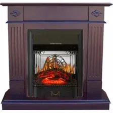 Каминокомплект Смолком Brighton  Majestic-S Lux BL LT (махагон коричневый антик)