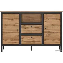Комод Black Red White Loft KOM2D2S/150 (дуб вотан/черный матовый)