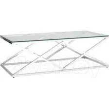 Журнальный столик Stool Group Арт Деко 120x60 ECT-015 (прозрачное стекло/сталь серебристый)