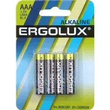 Батарейка Ergolux Alkaline LR03 AAA 4 шт