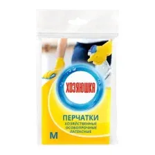 Перчатки хозяйственные Хозяюшка Особопрочные с хлопковым напылением (1 пара, M)