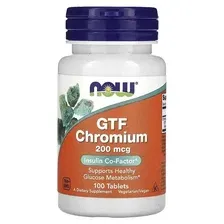 Хром Chromium GTF 200mg 100tb / NOW Foods