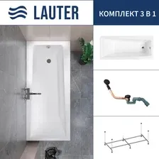 Ванна Lauter Versailles 170x75 21070075 (с каркасом и сифоном 21Y11021 матовый черный)