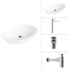 Умывальник Lauter 21502 + Reef 21CK8678C + сифон 21635CH + дон.клапан 21190CH (хром)