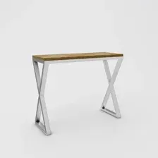 Барный стол Hype Mebel Амарион 120x55 (белый/дуб галифакс олово)