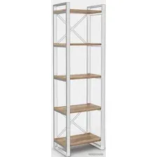 Стеллаж Hype Mebel Стандарт 50x170 (белый/дуб галифакс натуральный)