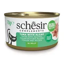 Влажный корм для кошек Schesir Тунец водоросли в желе (70г)