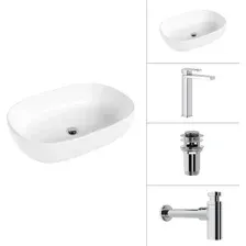 Умывальник Lauter 21836 + Cascade 21СК0655C + сифон 21635CH + дон.клапан 21190CH (хром)