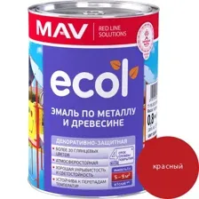 Эмаль ECOL по металлу и древесине (ПФ-115) красная глянцевая 1,0л (0,8 кг)