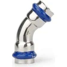Угольник соединительный Varmega Inox Press 22/45° двухраструбный / VM712002222