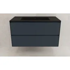 Symbolite Тумба под умывальник Лима 100 Line Plus 2 ящика + Line 100x48 (подвесная, графит/антрацит)