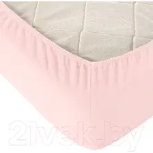 Простыня Alleri Трикотажная на резинке 80x200x20см (светло-розовый)