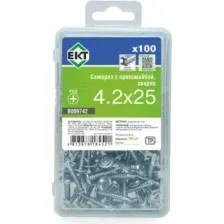 Саморез ЕКТ С прессшайбой 4.2x25 сверло / B009742 (100шт)