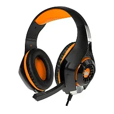 Наушники-гарнитура Crown CMGH-102T (черный/оранжевый)