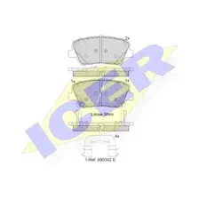 Тормозные колодки дисковые передняя ось ICER 182147
