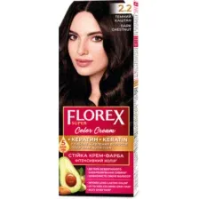 Крем-краска для волос Florex Super Кератин тон 2.2 темный каштан