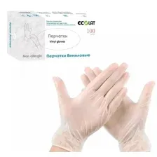 Перчатки виниловые L Ecolat (100шт/уп) прозрачный
