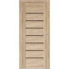 Межкомнатная дверь Юни Бона 01 (ч) 70x200 (дуб сонома/черное белое)