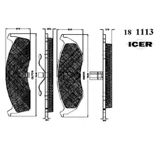 Тормозные колодки дисковые передняя ось ICER 181113