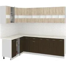 Готовая кухня Кортекс-мебель Корнелия Экстра 1.5x2.5м (дуб сонома/венге/марсель)
