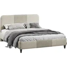 Кровать Трия Эстон с ПМ 1600 Тип 1 (микровелюр Linea Grande 05/Connect 05 светлый)